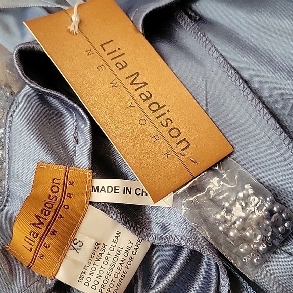 Lila Madison NY Blue/Gray Intricately Embellished Ballgown, XS - Picture 17 of 17